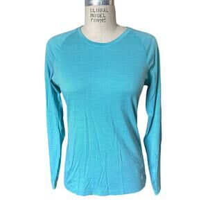 Smartwool Women's Merino 150 Baselayer Long Sleeve in Blue Stripe Size Medium